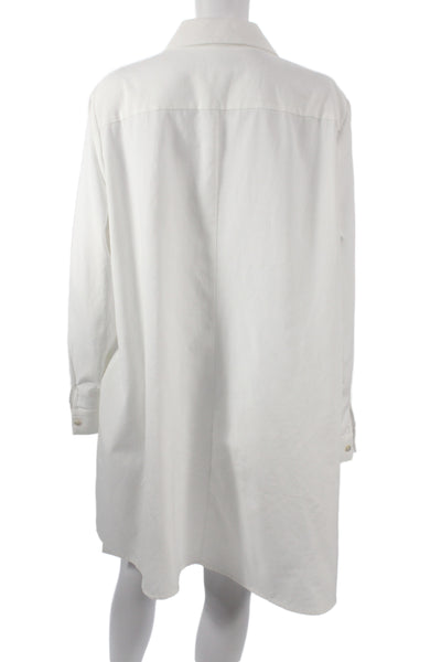 Rachel Zoe Womens White Collared Shirt Dress Long Sleeve Cotton Size XL