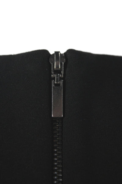 Tahari Womens Sheath Dress Black V-Neck Knee Length Zip Size 14