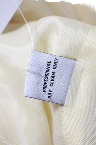 Rickie Freeman Teri Jon Women Yellow Fit & Flare Cowl Neck Silk Dress Size 14