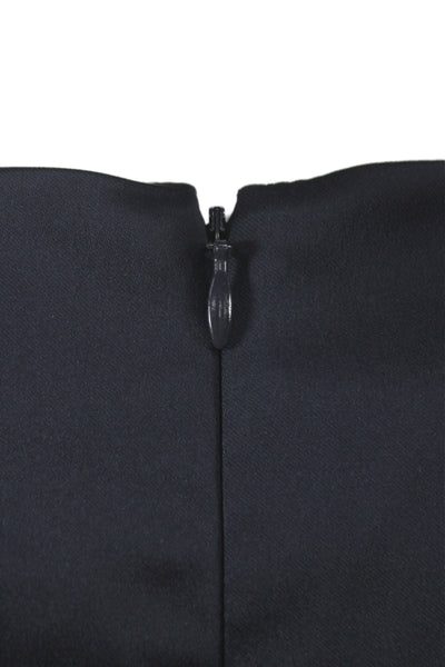Chetta B Women Sheath Dress Black V-Neck Knee Length Short Sleeve Size 16