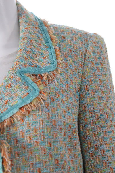 Cynthia Cynthia Steffe Womens Tweed Blazer Skirt Suit Blue Orange Size Large/12