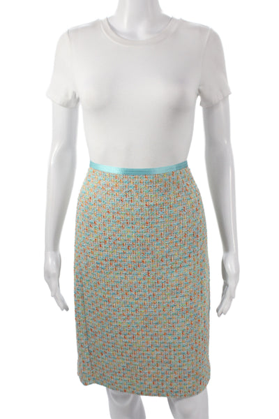 Cynthia Cynthia Steffe Womens Tweed Blazer Skirt Suit Blue Orange Size Large/12