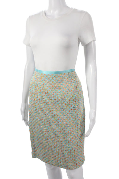 Cynthia Cynthia Steffe Womens Tweed Blazer Skirt Suit Blue Orange Size Large/12