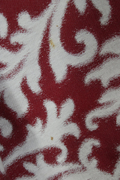 Ellen Tracy Womens Brocade Print Coat Skirt Suit Red White Cotton Size 12/14