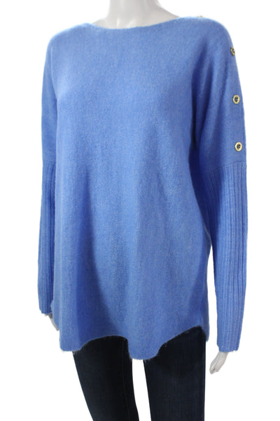 Lily Pulitzer Women Pullover Boat Neck Solid Blue Long Sleeve Size S