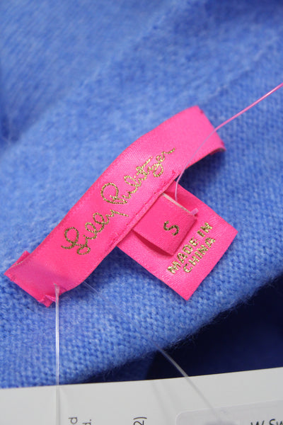 Lily Pulitzer Women Pullover Boat Neck Solid Blue Long Sleeve Size S