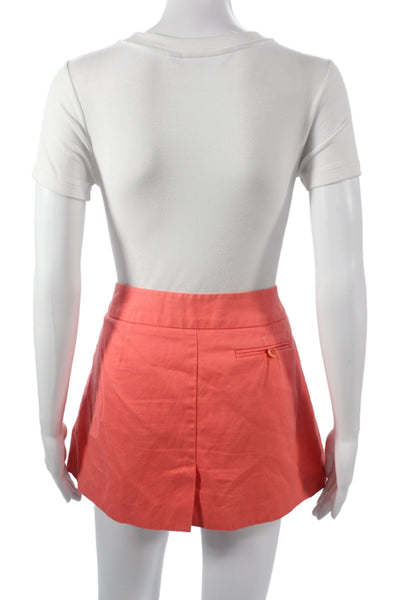 Trina Turk Women Mini Skort Orange Cotton Size 4