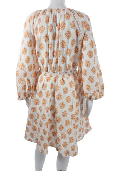 J Crew Womens Blouson Floral Cotton Knee Length Dress Long Sleeve Size 2X
