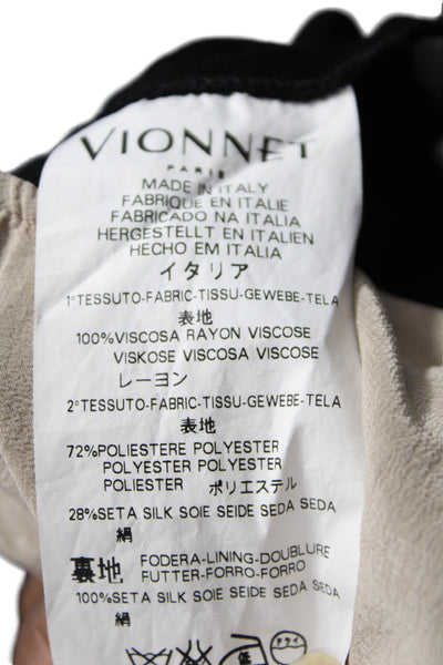 Vionnet Womens Beige Striped Viscose Short Sleeve Round Neck T-Shirt Size 38