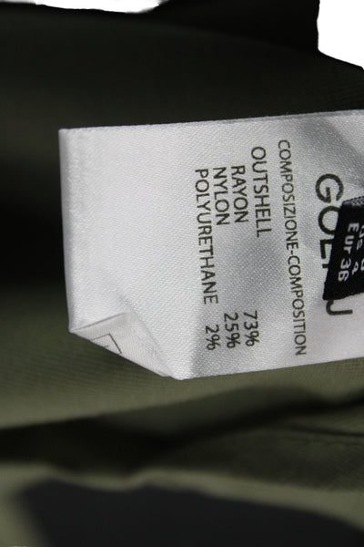 Goen. J Women Tunic Collared Long Sleeve Green Rayon Button Up Size 4