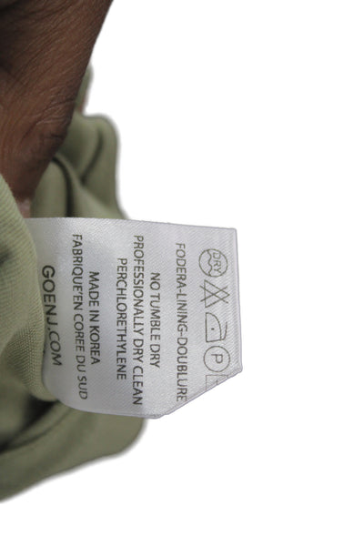 Goen. J Women Tunic Collared Long Sleeve Green Rayon Button Up Size 4