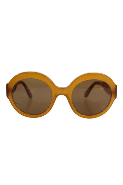 Jimmy Fairly Women's Plastic Round Brown lens Sunglasses Orange 153