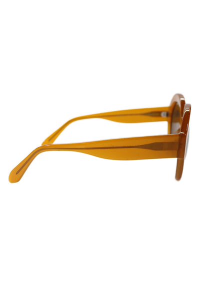 Jimmy Fairly Women's Plastic Round Brown lens Sunglasses Orange 153