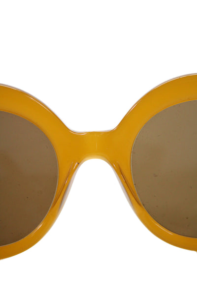Jimmy Fairly Women's Plastic Round Brown lens Sunglasses Orange 153
