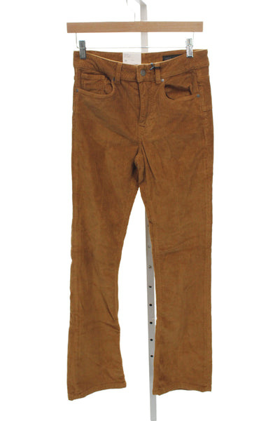 Zara Womens Brown Button Cotton Pants Size 36