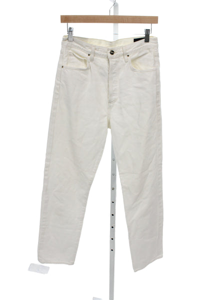 Goldsign Women White Straight Jeans 100% Cotton Button Inseam 30 Size 26
