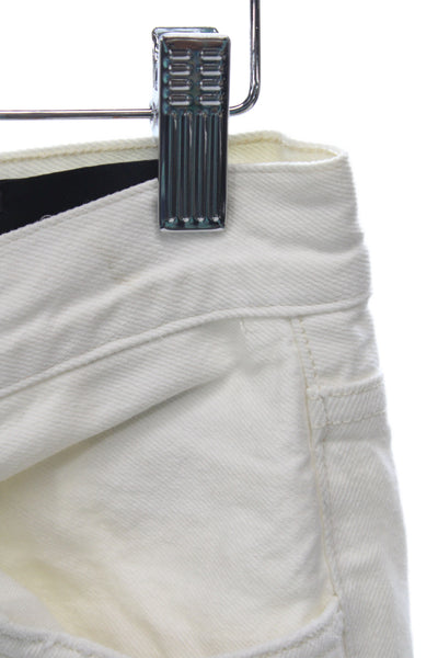 Goldsign Women White Straight Jeans 100% Cotton Button Inseam 30 Size 26