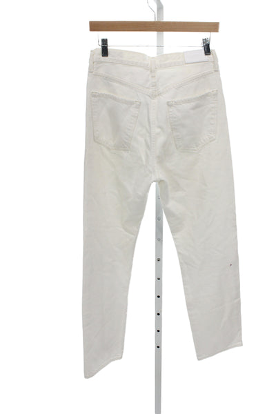 Goldsign Women White Straight Jeans 100% Cotton Button Inseam 30 Size 26