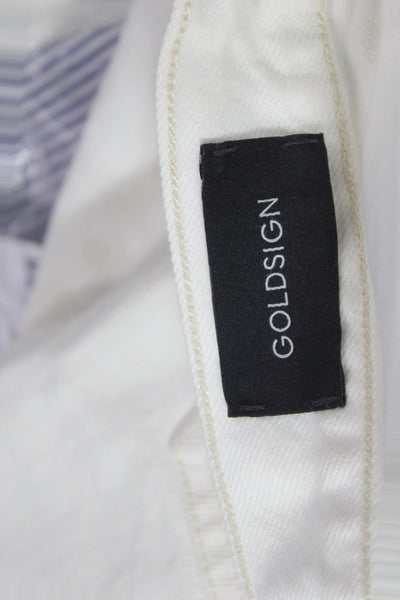 Goldsign Women White Straight Jeans 100% Cotton Button Inseam 30 Size 26