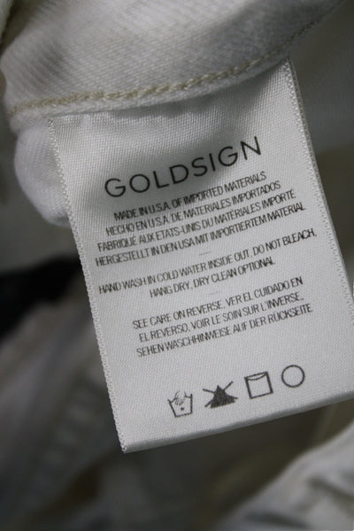 Goldsign Women White Straight Jeans 100% Cotton Button Inseam 30 Size 26