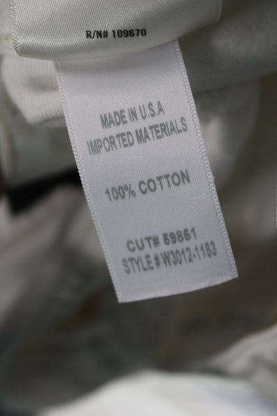Goldsign Women White Straight Jeans 100% Cotton Button Inseam 30 Size 26