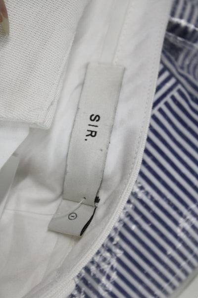 Sir Womens Chino Shorts White Solid Zip Viscose Summer Size 1