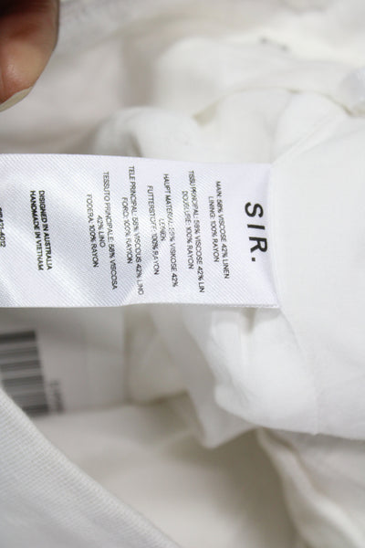 Sir Womens Chino Shorts White Solid Zip Viscose Summer Size 1