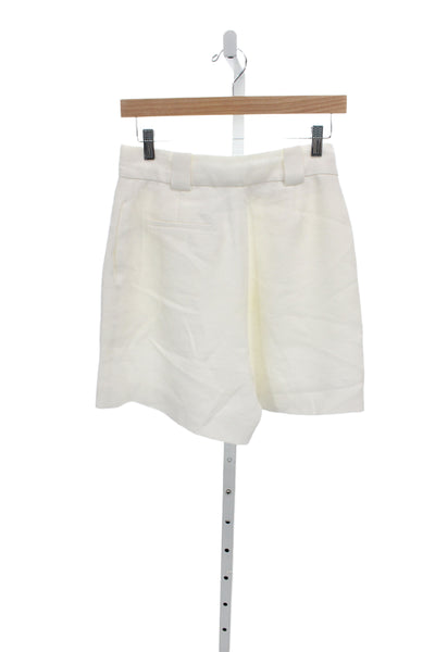 Sir Womens Chino Shorts White Zip Viscose Size 1