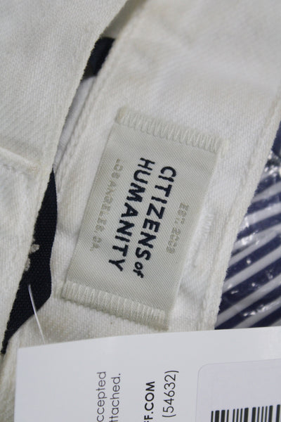 Citizens of Humanity Womens White Straight Jeans 100% Cotton Size 25