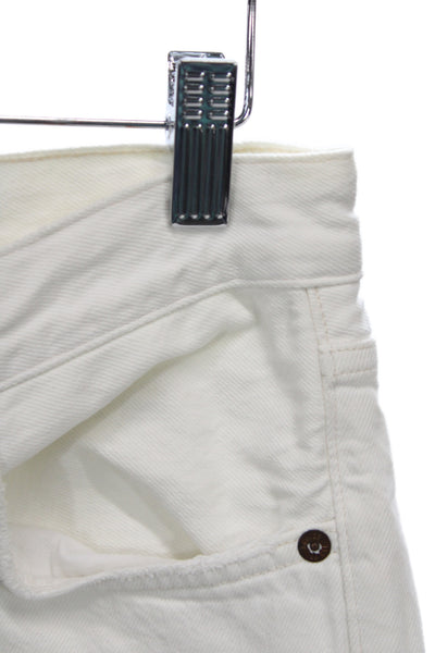 Agolde Womens Straight Jeans White Cotton Button 29 Inseam Size 26
