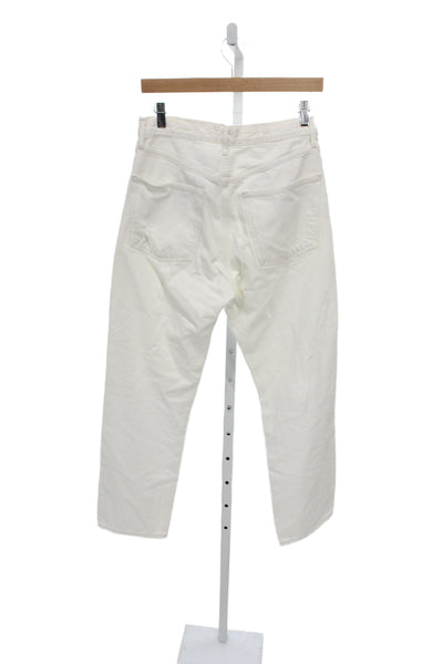 Agolde Womens Straight Jeans White Cotton Button 29 Inseam Size 26