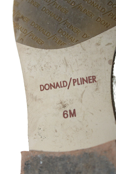Donald J Pliner Womens Canvas Embellished Loafers Shoes Beige Pink Size 6M