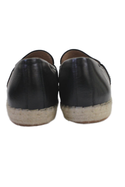 Cole Haan Womens Leather Espadrille Montauk Loafers Shoes Black Size 6B