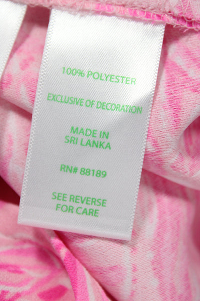 Lilly Pulitzer Womens Floral Sleeveless Basic Tank Pink Round Neck Size 0