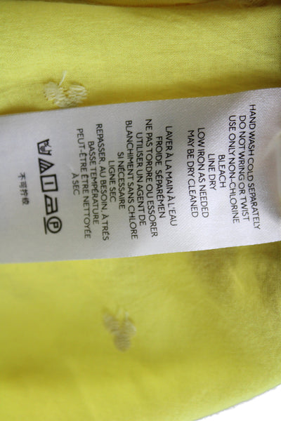 Maeve Anthropologie Women Yellow Cotton Button-Up Long Sleeve Size 0