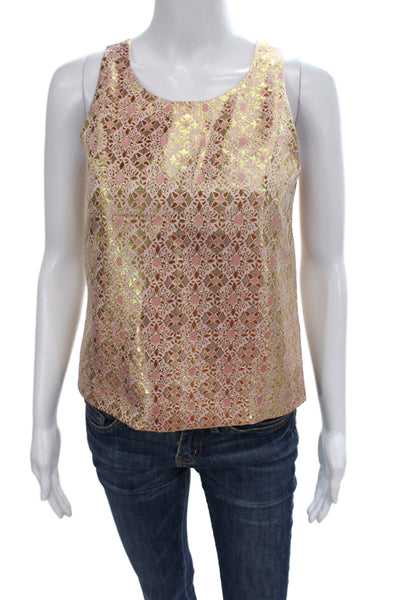J Crew Womens Metallic Brocade Geometric Scoop Neck Camisole Size 00