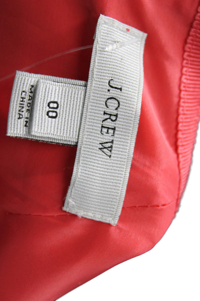 J Crew Women Sheath Dress Red Sleeveless Round Neck Zip Short Size 00