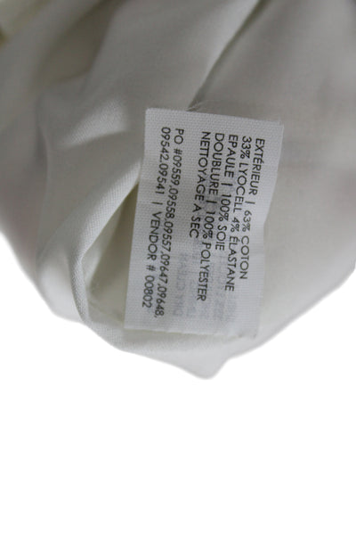 Club Monaco Women Sheath Dress Beige Floral Sleeveless Neck Zip Short Size 0