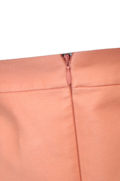 J Crew Womens Orange Straight Pencil Cotton Knee Length Skirt Size 00