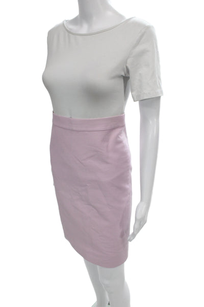 J Crew Women Pink Pencil Skirt Knee Length Zip Cotton Size 00