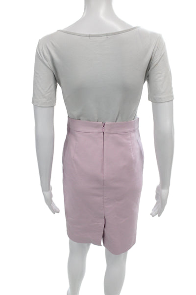 J Crew Women Pink Pencil Skirt Knee Length Zip Cotton Size 00