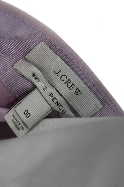 J Crew Women Pink Pencil Skirt Knee Length Zip Cotton Size 00