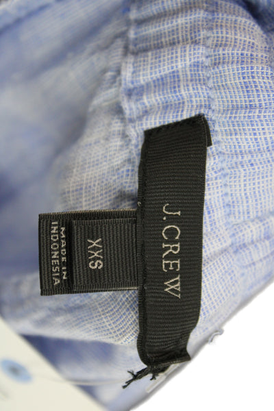 J Crew Womens Cropped Linen Drawstring Pants Blue Size 2XS