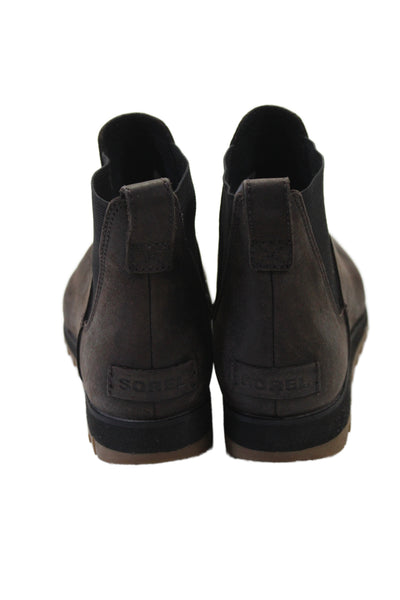 Sorel Women's Suede Leather Round Toe Pull-On Ankle Boots Brown Size 8