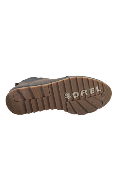 Sorel Women's Suede Leather Round Toe Pull-On Ankle Boots Brown Size 8