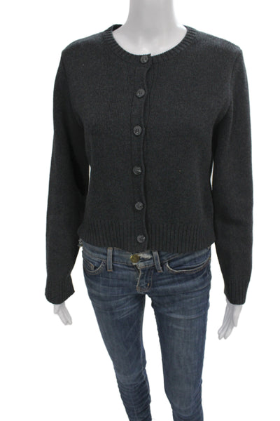 Zara Women Cardigan Gray Crew Neck Long Sleeve Size S