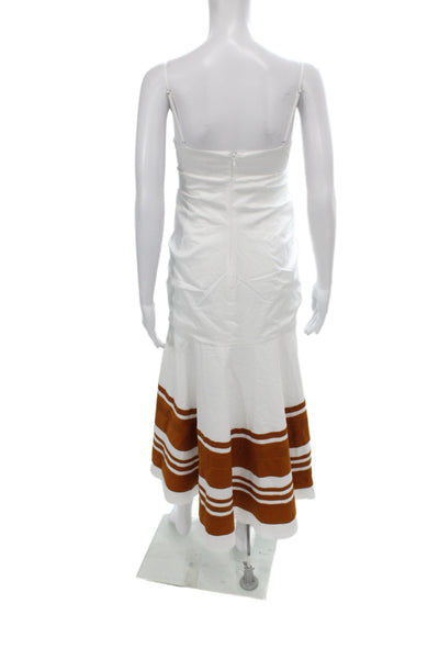 Veronica Beard Women White Fit & Flare Midi Sleeveless Dress Size 4