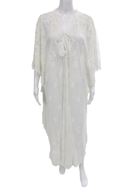 Melissa Odabash Womens Coverup White Floral Cotton Bohemian Size One