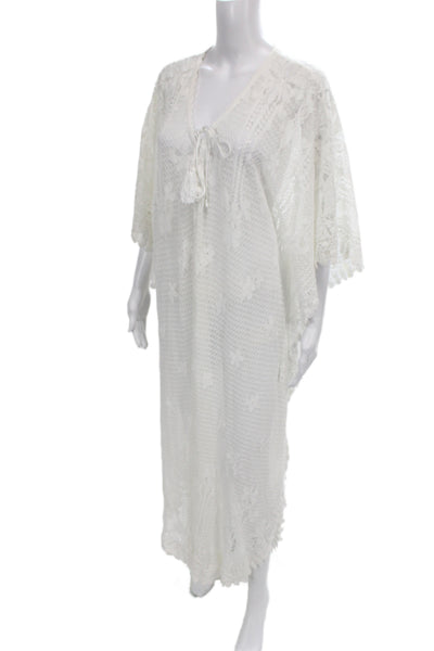 Melissa Odabash Womens Coverup White Floral Cotton Bohemian Size One