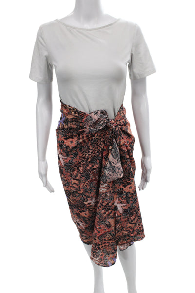 Ulla Johnson Women Wrap Skirt Multicolor Floral Tie Bohemian Size One Size